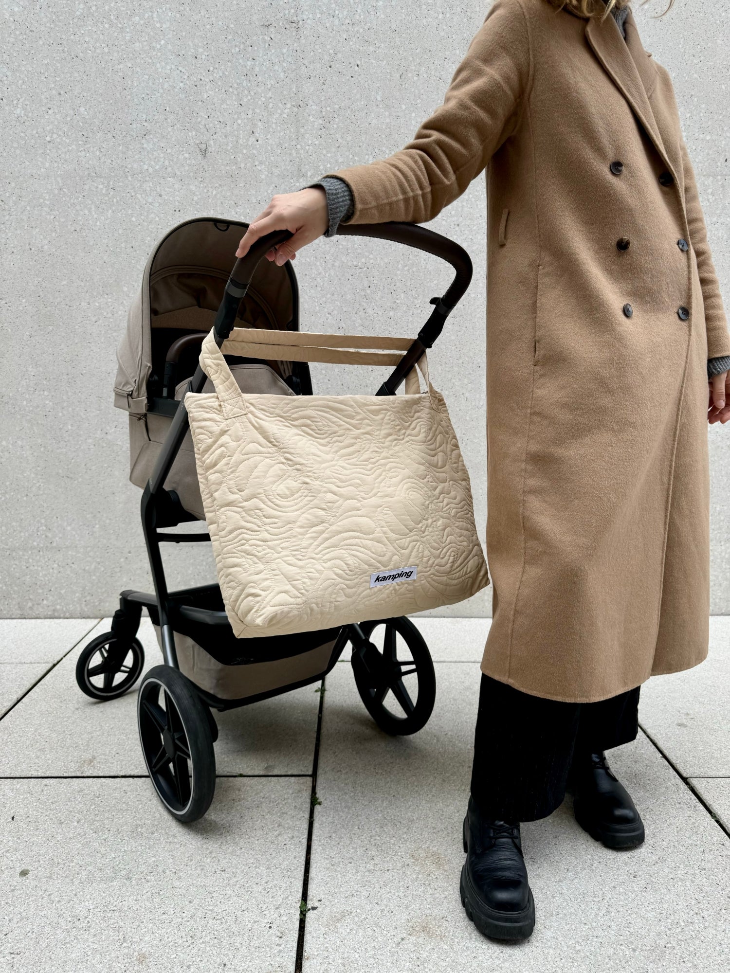 Mom-Bag / Weekender - Beige Swirl