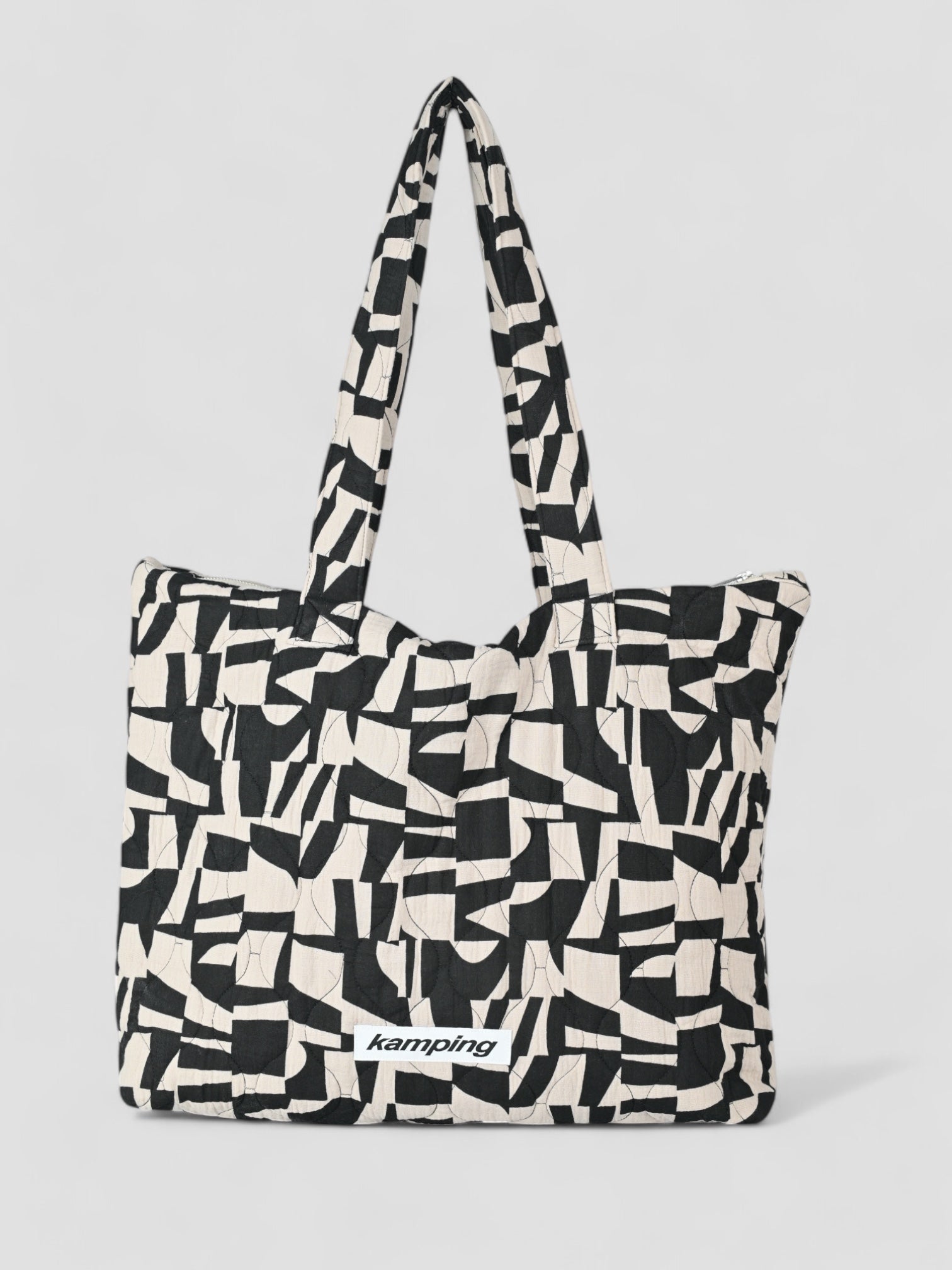 Shopper Musselin - Grafisch Schwarz/Beige