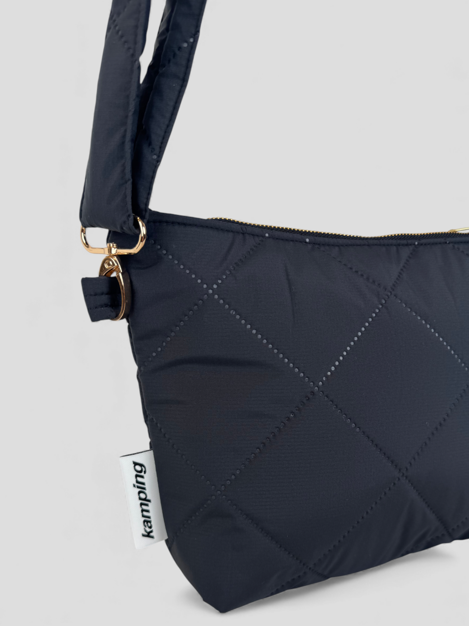 City-Kamp Gesteppte Bauchtasche - Schwarz-Anthrazit