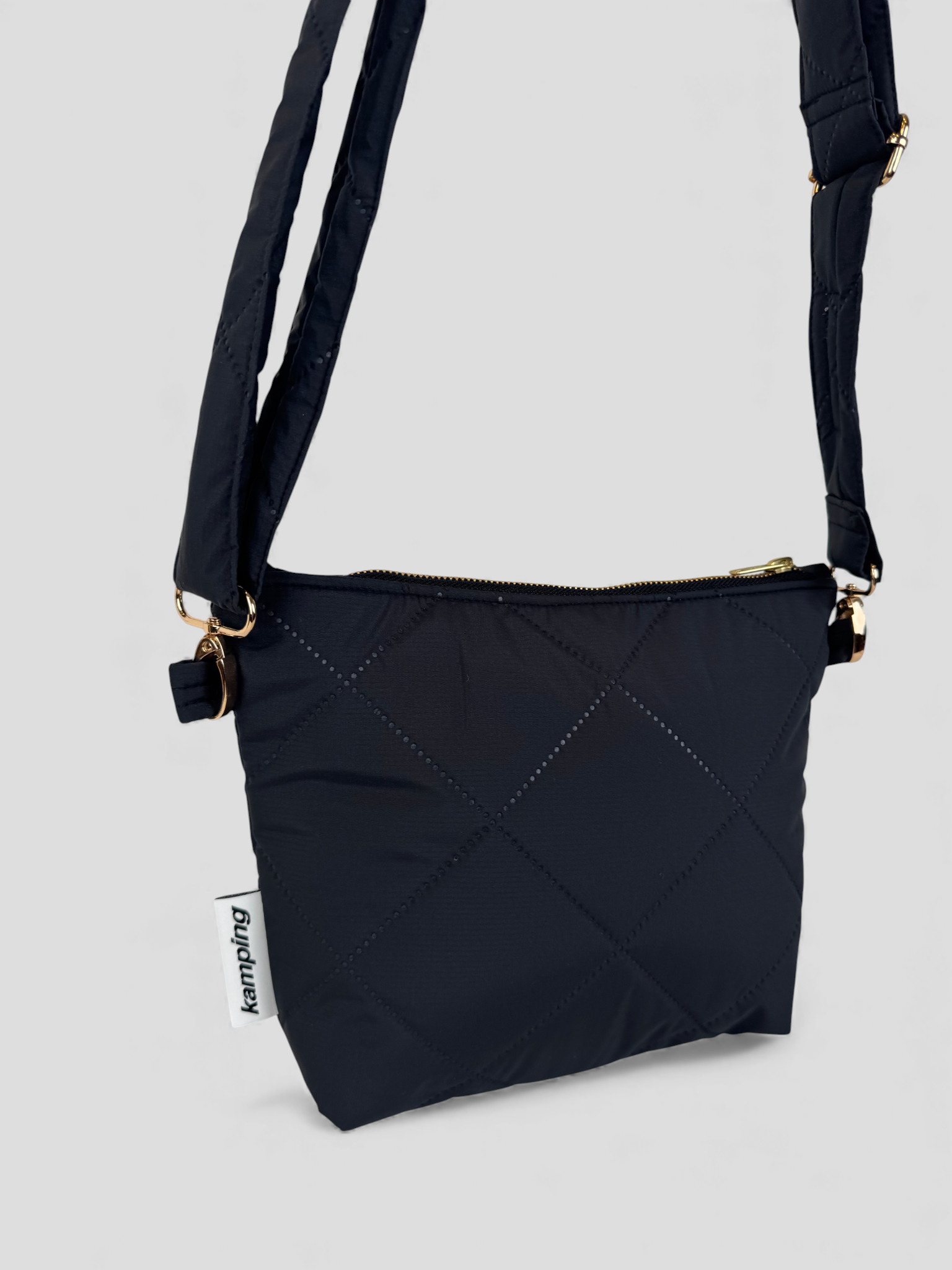 City-Kamp Gesteppte Bauchtasche - Schwarz-Anthrazit