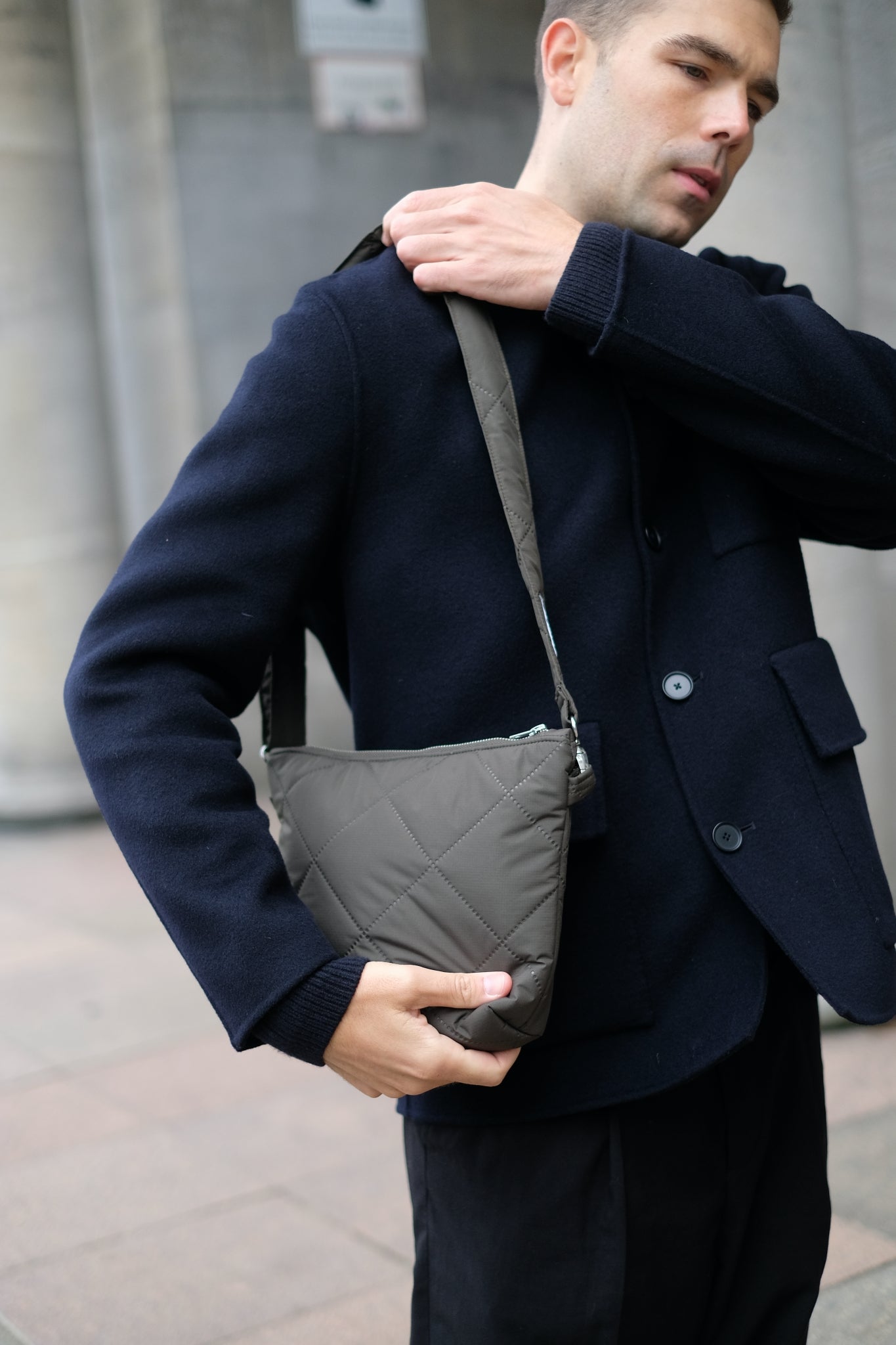 City-Kamp Bauchtasche - Hahnentritt Blau