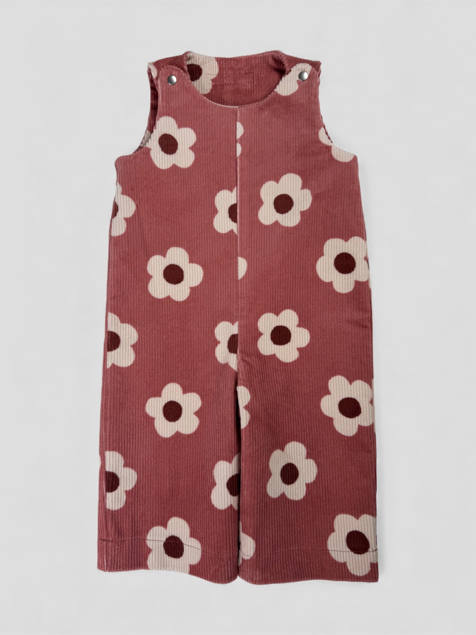 Baby Overall und Strampler mit rosa Blumen Produktfoto, Vorderansicht