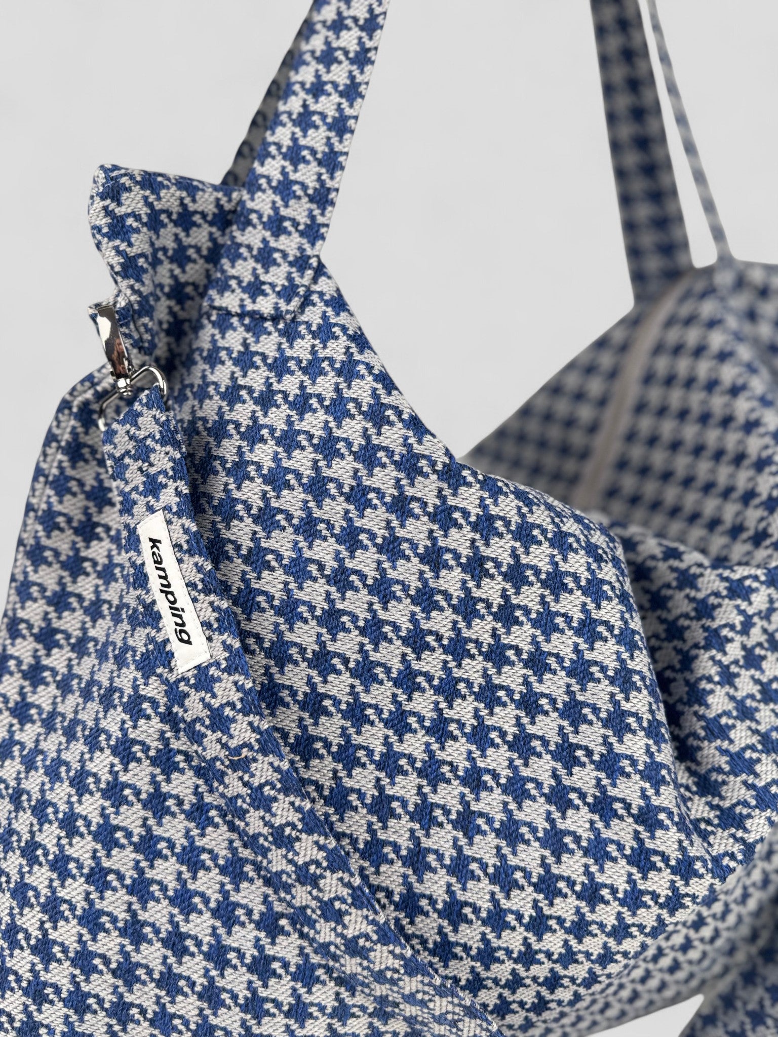 kamping studios mombag und weekender in blau-kariert, Produktfoto Detail 2