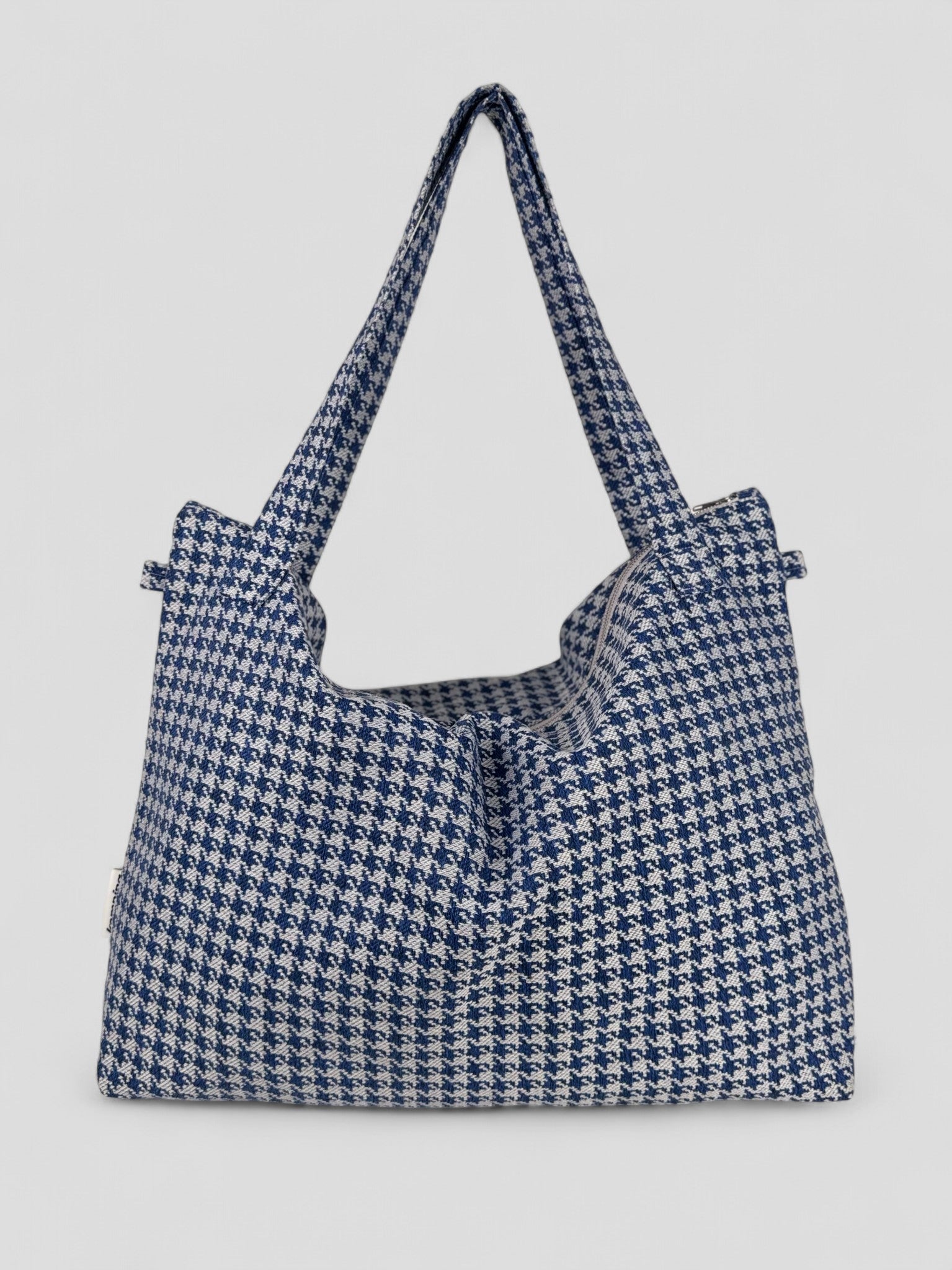 kamping studios mombag und weekender in blau-kariert, Produktfoto Vorderansicht