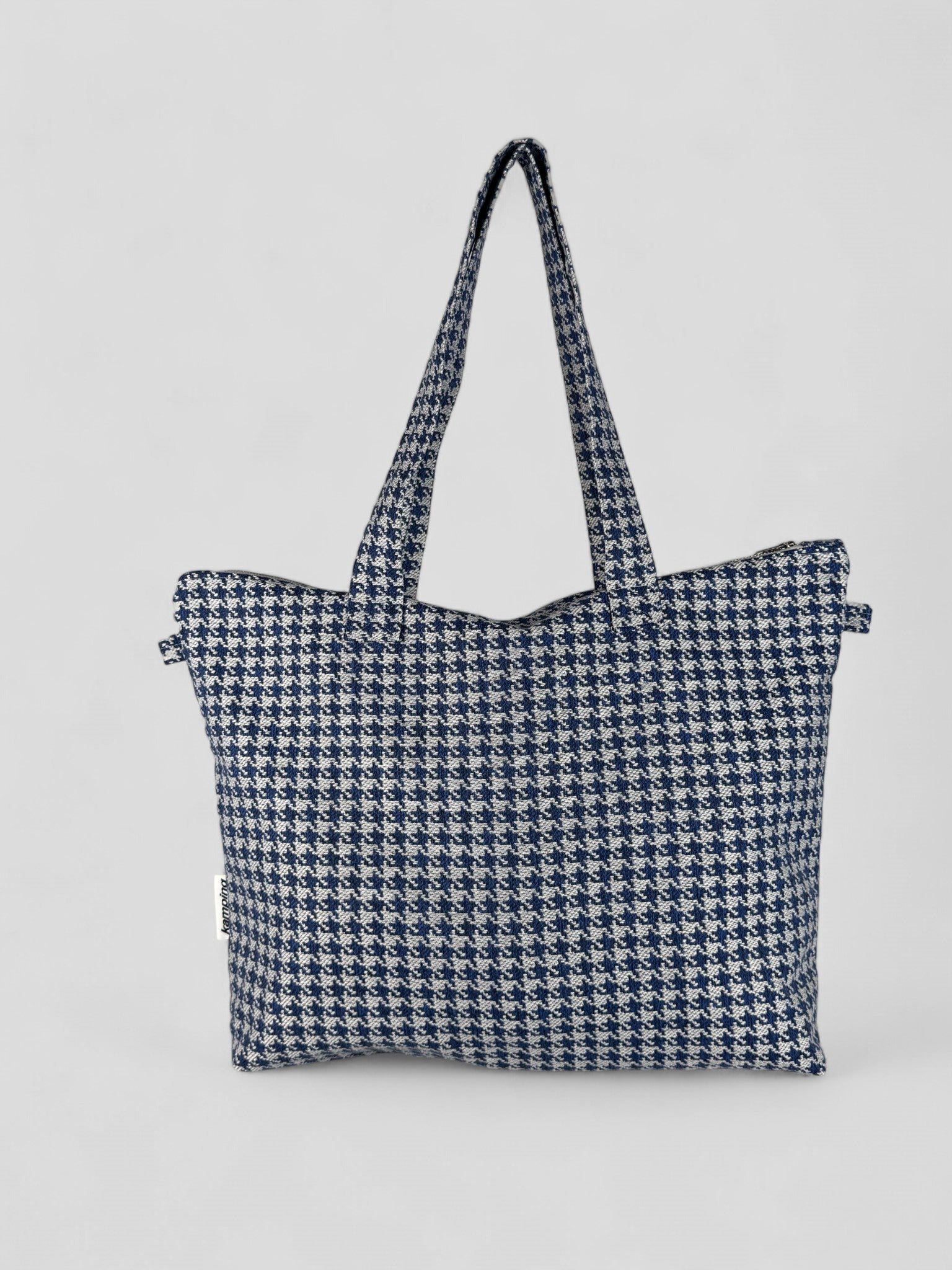 Kamping Studios Shopper blau-kariert, Produktfoto , Vorderansicht