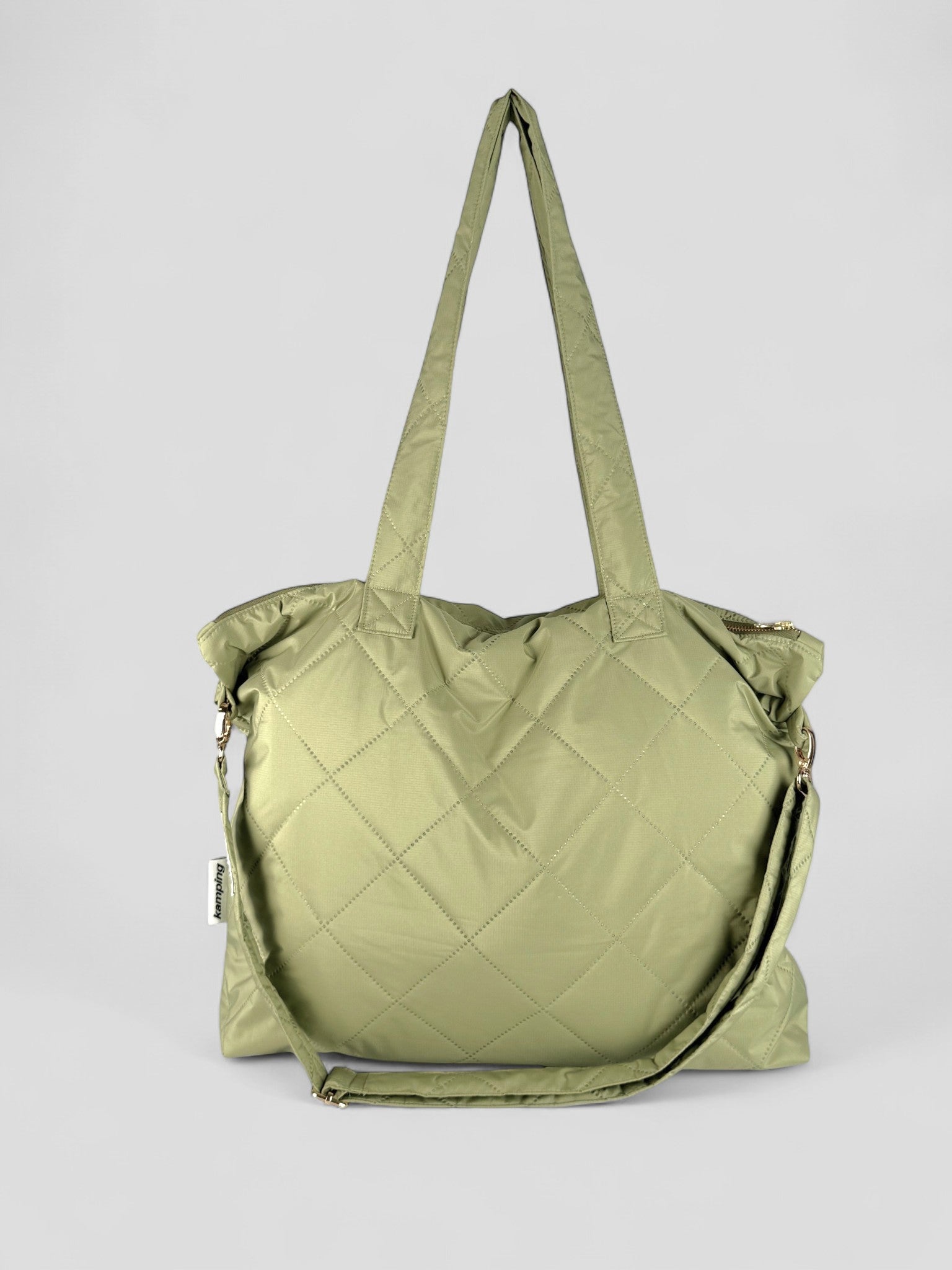 Kamping Studios Shopper Stepptasche mit Schultergurt in Matcha-Gruen, Produktfoto, Vorderseite