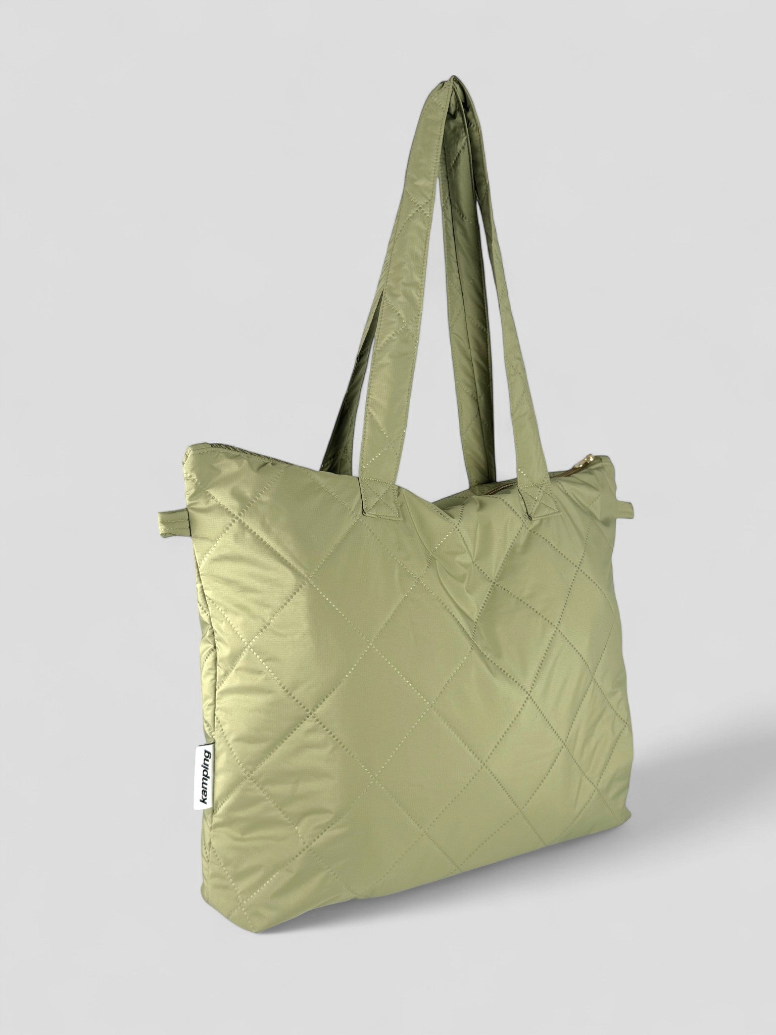 Kamping Studios Shopper Stepptasche  in Matcha-Gruen, Produktfoto, Seitenansicht