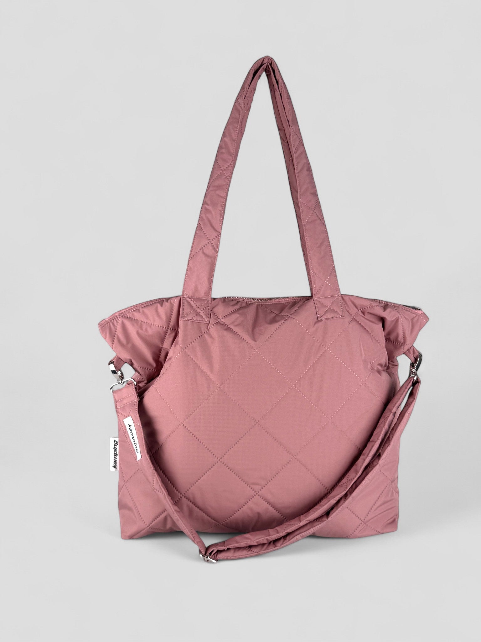 Kamping Studios Shopper rose-pink, Produktfoto mit Schultergurt, Vorderansicht